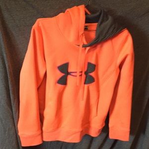 Under armour hoodie orange semi fitted